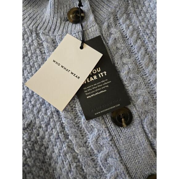 Who What Wear Corydalis Heather Cardigan Sweater Blue 1X - Picture 3 of 8